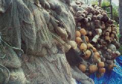 Fishnet Pile with Attached Floats